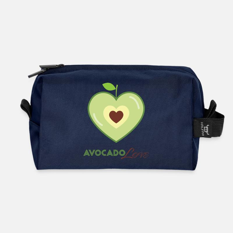 Avocado Herz Liebe - Recycelte Kulturtasche - Navy