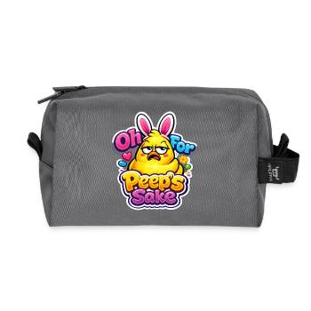 For Peeps Sake Frohe Ostern Osterküken Vintage - Recycelte Kulturtasche - Anthrazit - Vorne
