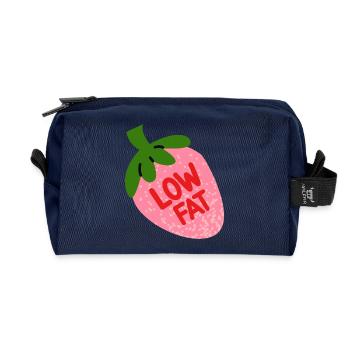 Fraise faible en gras, design de fruit amusant - Trousse de toilette en tissu recyclé - marine - Devant