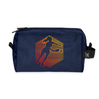 Pickleballer's idea for pickleball players Fans - Recycled Toiletry Zip Bag - navy - Front
