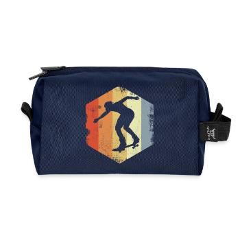 Skateboarder Oldschool - Recycelte Kulturtasche - Navy - Vorne