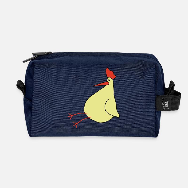 Ein Huhn - Recycelte Kulturtasche - Navy