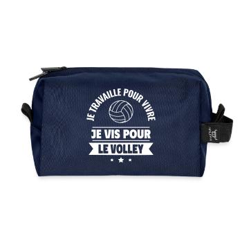 Passion volley : cadeau parfait pour volleyeurs - Trousse de toilette en tissu recyclé - marine - Devant
