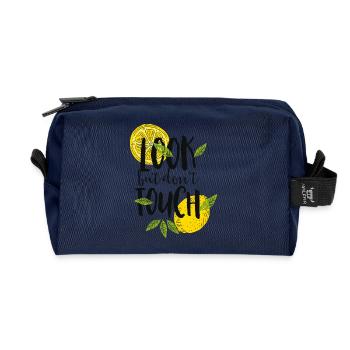 Look but don´t touch-Schauen aber nicht anfassen - Recycelte Kulturtasche - Navy - Vorne