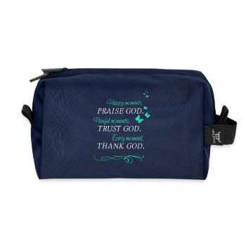 pray gott jesus beten kirchentag kirche christus - Recycelte Kulturtasche - Navy - Vorne