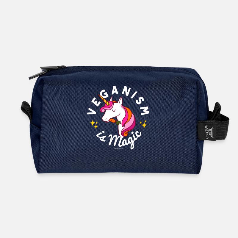 Vegan Unicorn TShirt - Veganism is Magic (Pink) - Recycelte Kulturtasche - Navy