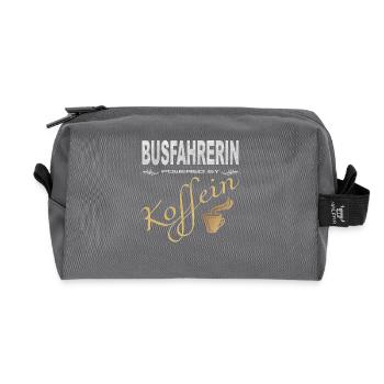 Busfahrerin powered by Koffein Shirt - Recycelte Kulturtasche - Anthrazit - Vorne