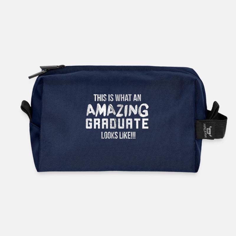 Master Bachelor Abi Shirt Student Uni Shirt - Recycelte Kulturtasche - Navy