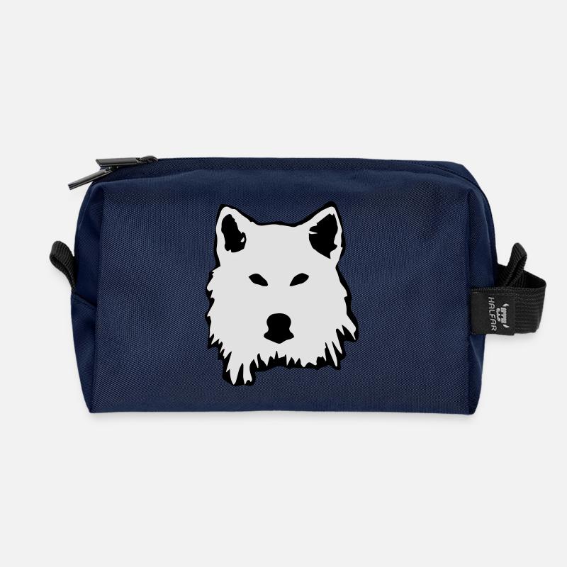 wolf - Recycelte Kulturtasche - Navy