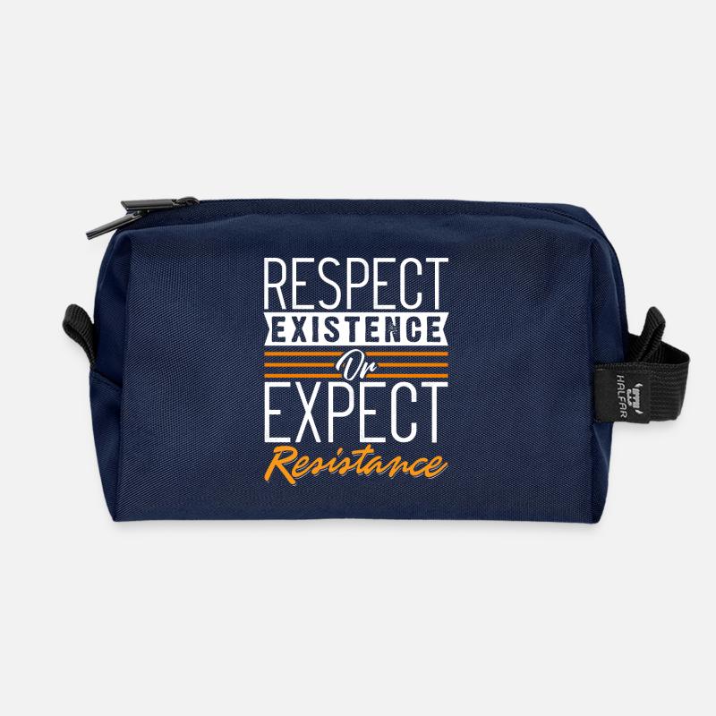 Respect Existence or Expect Resistance Shirt - Recycelte Kulturtasche - Navy