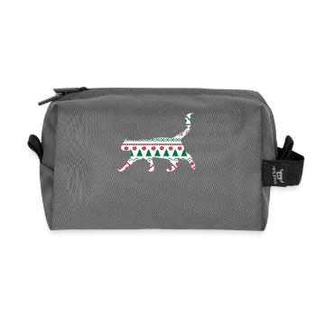 Cute Christmas Cat Katze Weihnachten Geschenk Xmas - Recycelte Kulturtasche - Anthrazit - Vorne