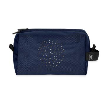 goldene Punkte - Recycelte Kulturtasche - Navy - Vorne