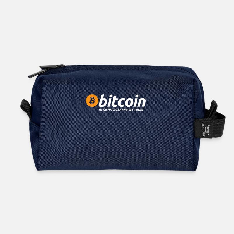 Bitcoin cryptocurrency tshirt - Recycelte Kulturtasche - Navy