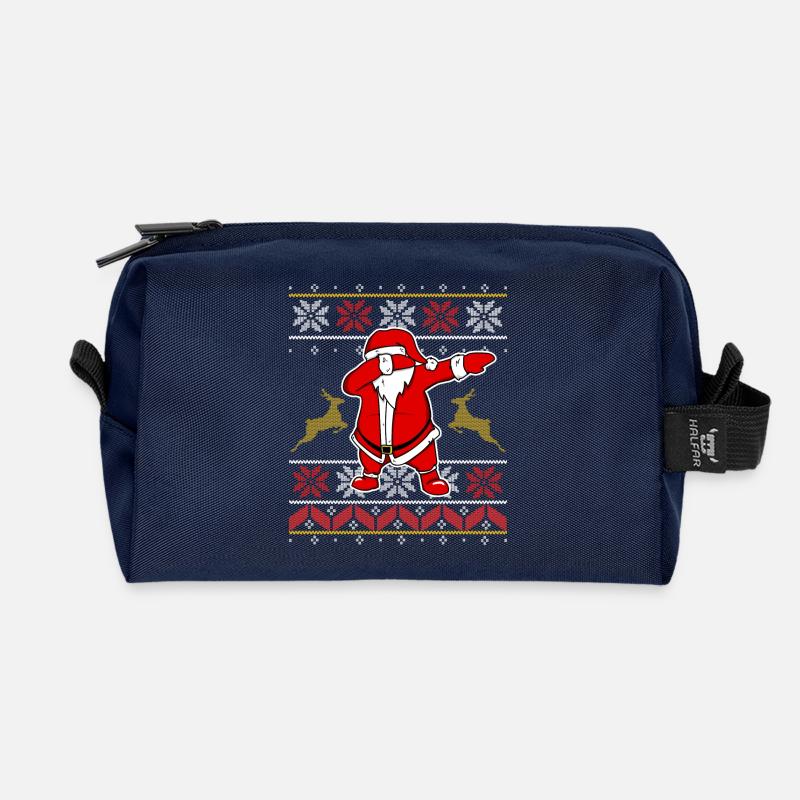 Dabbing Weihnachtsmann - Dab Ugly Sweater Design - Recycelte Kulturtasche - Navy