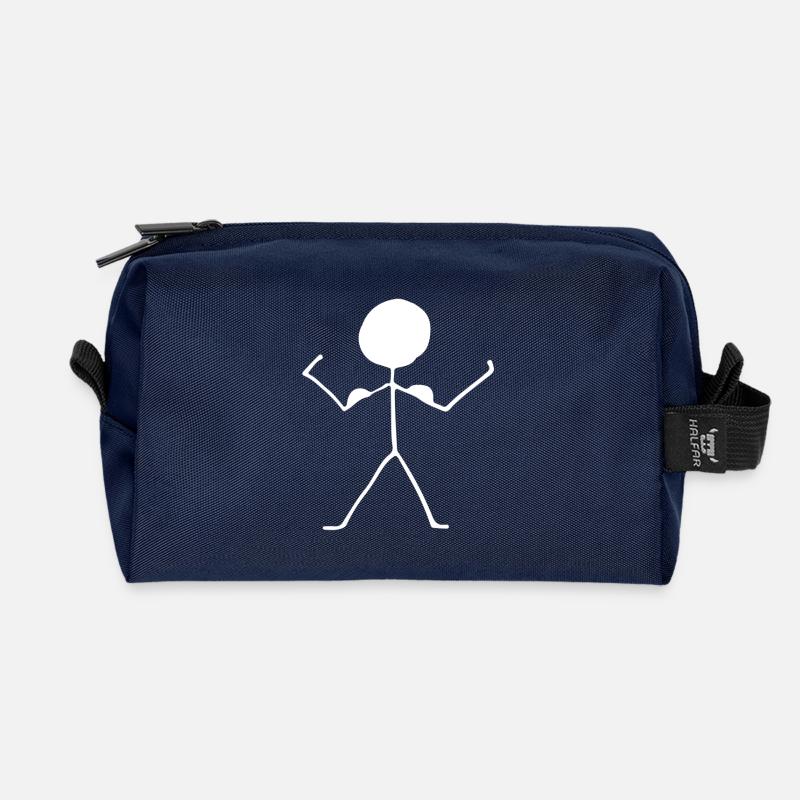 Strichmännchen - Recycelte Kulturtasche - Navy