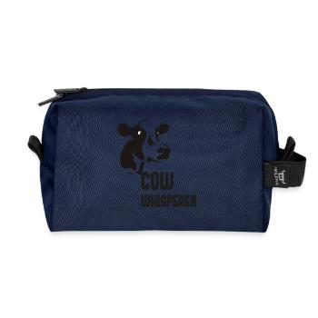 FUNNY COW WHISPERER GIFT - Recycelte Kulturtasche - Navy - Vorne