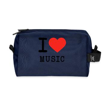 I love Music - Recycelte Kulturtasche - Navy - Vorne