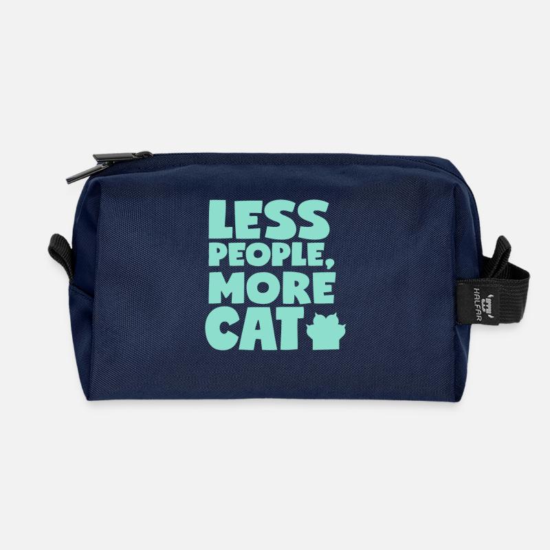 Less people more cat - Recycelte Kulturtasche - Navy