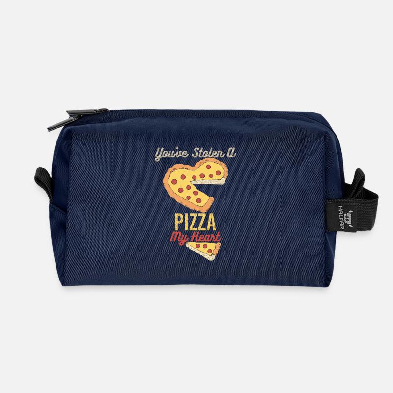 Pizza Herz Valentinstag Geschenk Liebe Paare - Recycelte Kulturtasche - Navy