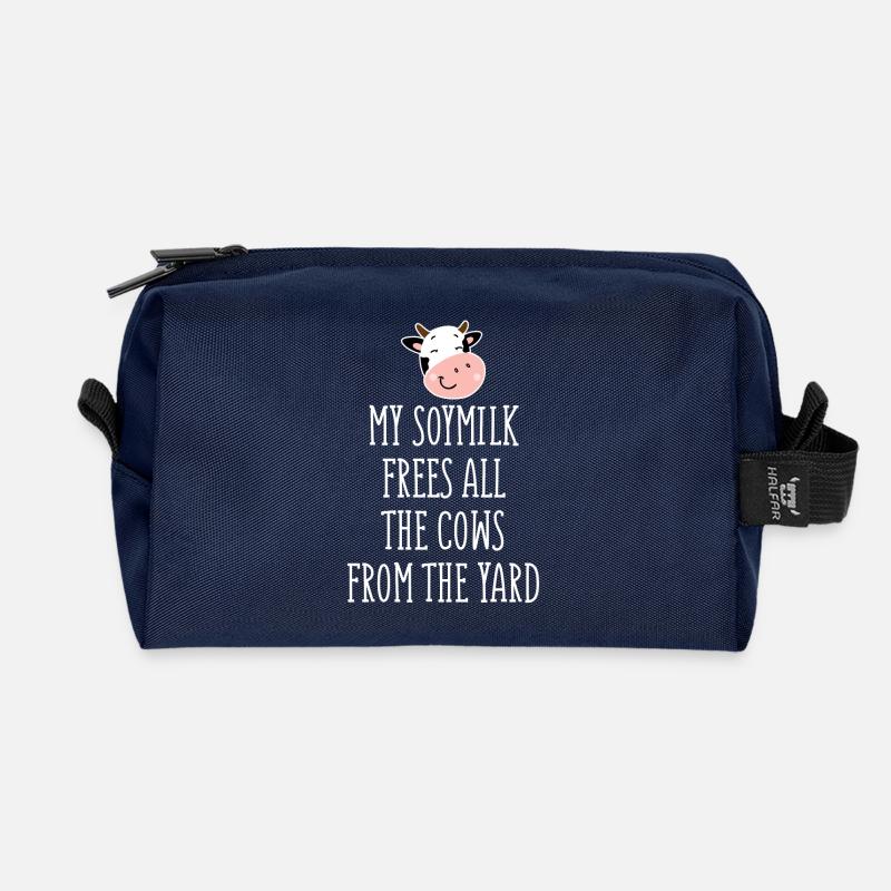 Vegan - T-Shirt - Geschenk - Vegetarier - Recycelte Kulturtasche - Navy