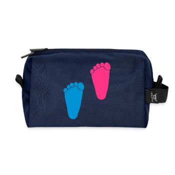 petit pied fille garcon1 - Trousse de toilette en tissu recyclé - marine - Devant