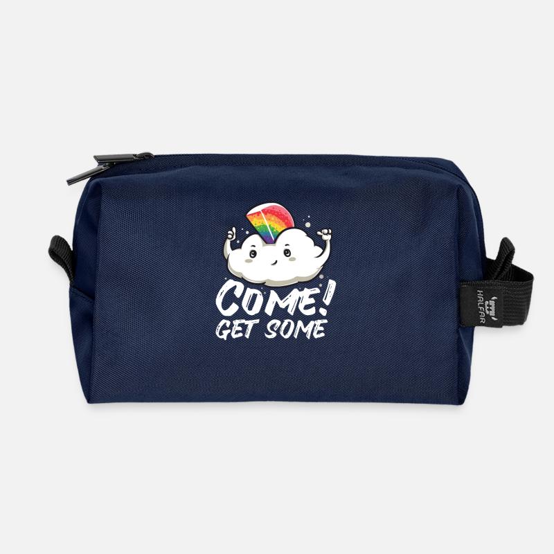 Lustig Wolke Regenbogen süß Glitzer Geschenk süß - Recycelte Kulturtasche - Navy