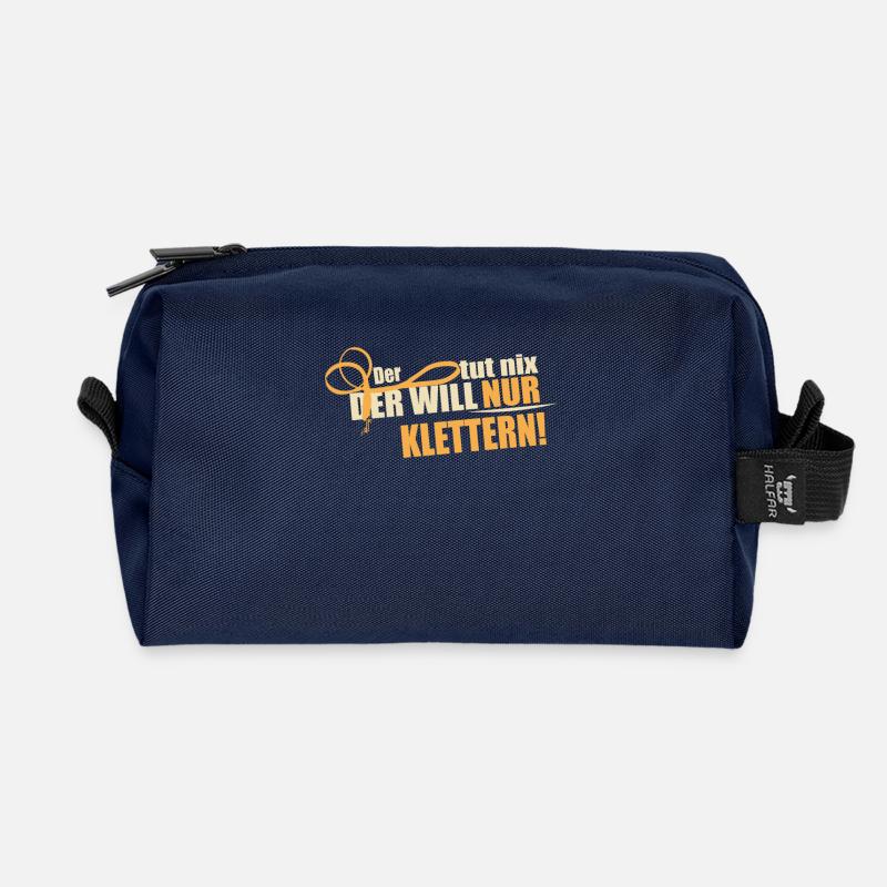 Der will nur Klettern - Recycelte Kulturtasche - Navy