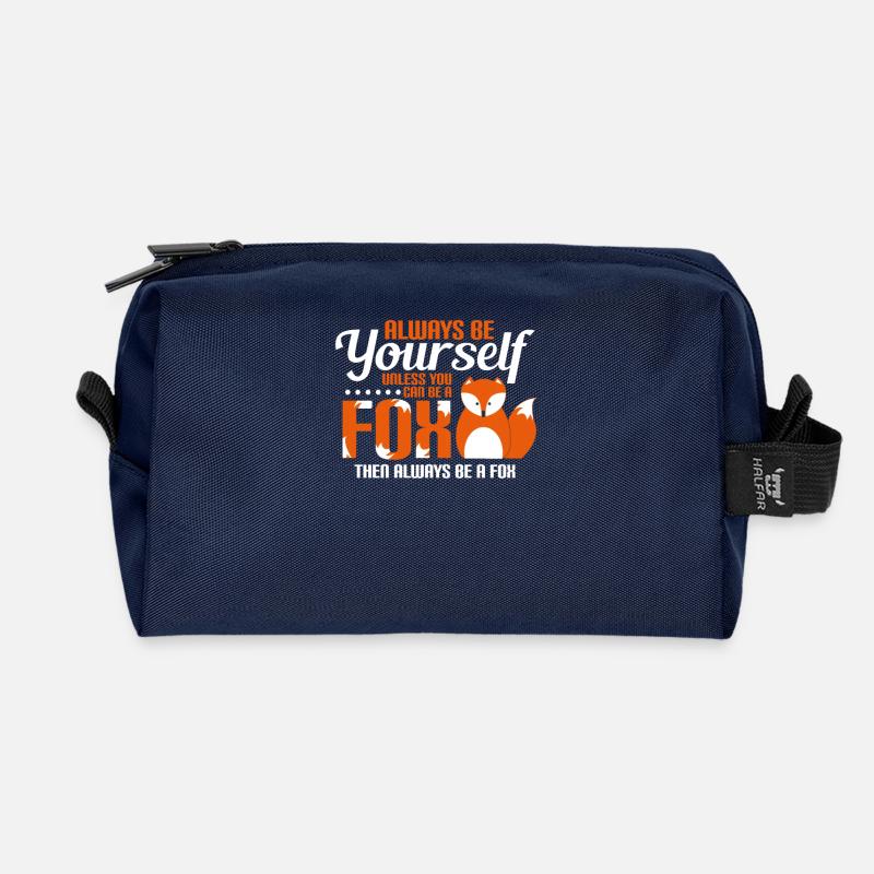 ALWAYS BE YOURSELF - FUCHS - FOX - KINDER - LUSTIG - Recycelte Kulturtasche - Navy