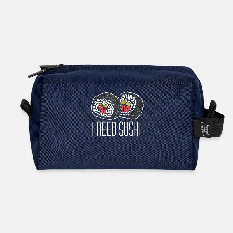 Ich brauche Sushi - Recycelte Kulturtasche - Navy