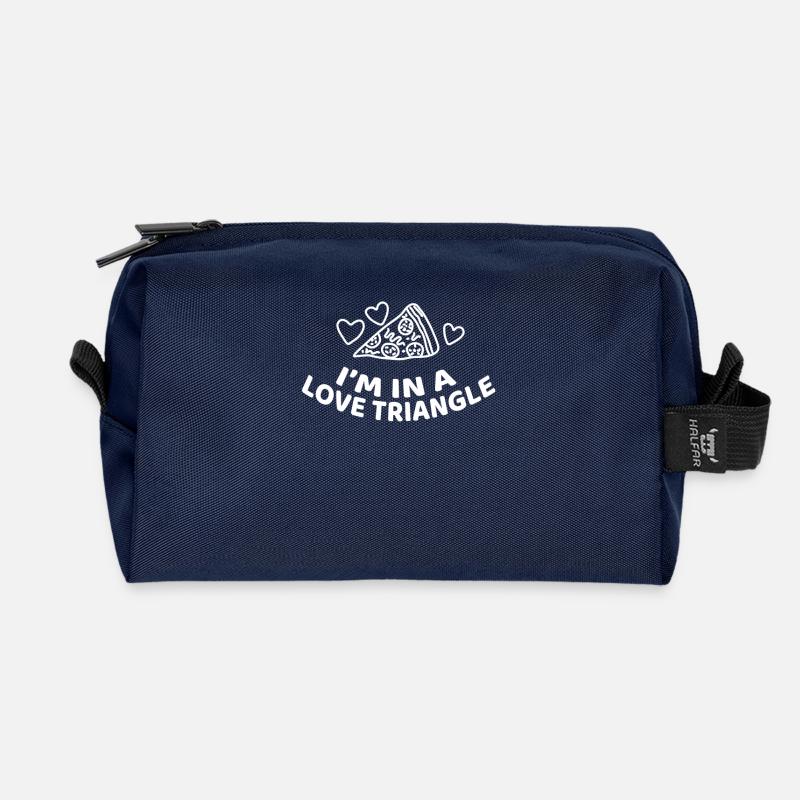 Pizza Slice - I`m in a Love Triangle - Recycelte Kulturtasche - Navy