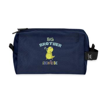 Schwangerschaftsankündigung Grosser Bruder DinoDab - Recycelte Kulturtasche - Navy - Vorne