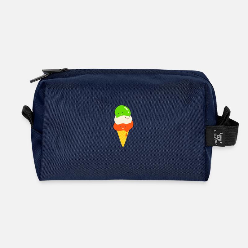Italienisches Eis Gelato Waffel Geschenk Sommer - Recycelte Kulturtasche - Navy