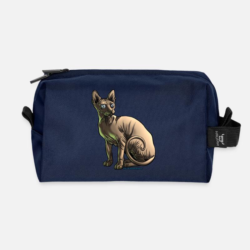 Sushi die Sphynx Katze - Recycelte Kulturtasche - Navy