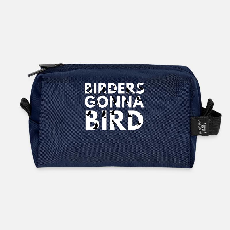 Birdwatching - Birdwatching - Birds - Birding - Recycled Toiletry Zip Bag - navy