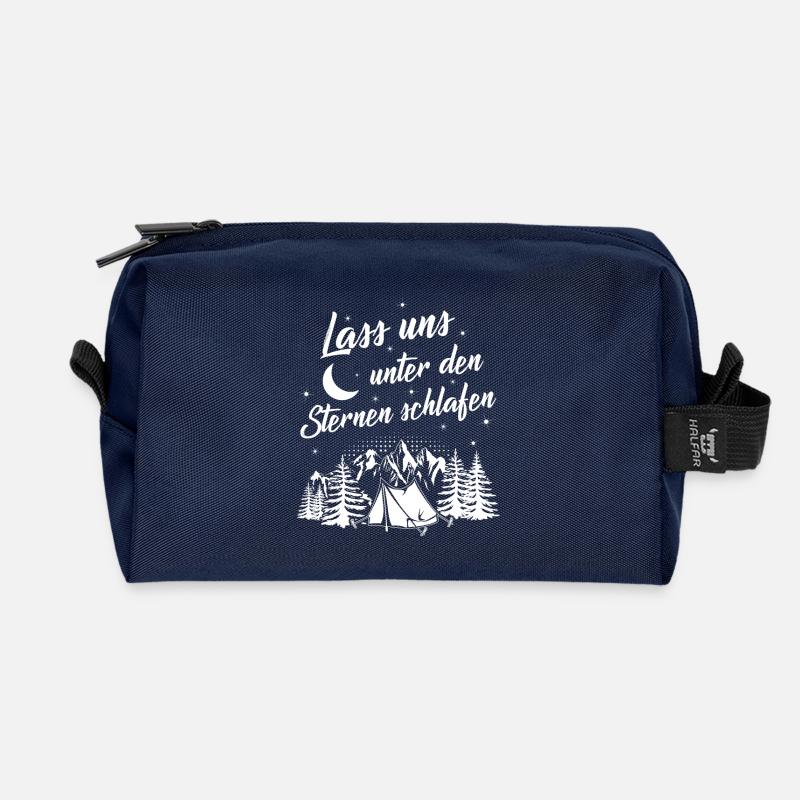 ...unter den Sternen schlafen - Geschenk - Recycelte Kulturtasche - Navy