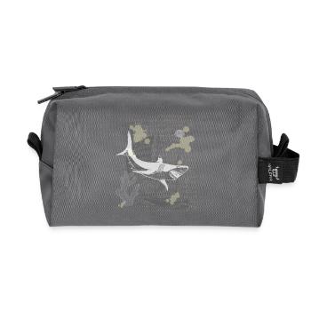 Vintage steampunk nautical design shark - Recycled Toiletry Zip Bag - anthracite - Front