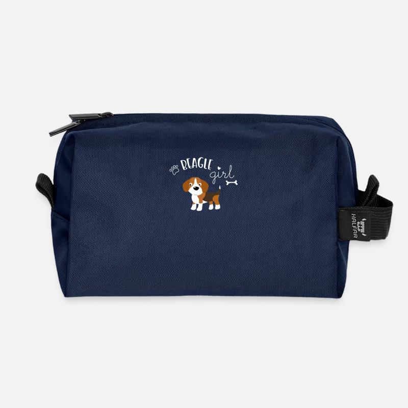 Beagle Girl Hunde Geschenk Lustig Cool Vierbeiner - Recycelte Kulturtasche - Navy