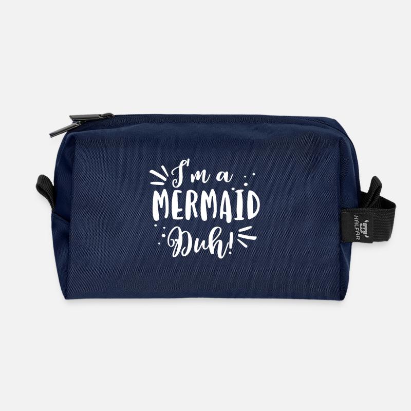 Ich bin eine Meerjungfrau - Geschenk - Recycelte Kulturtasche - Navy