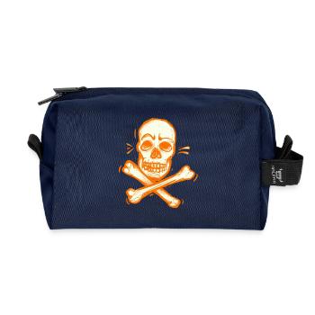 Dead Pirate Skull - Recycled Toiletry Zip Bag - navy - Front