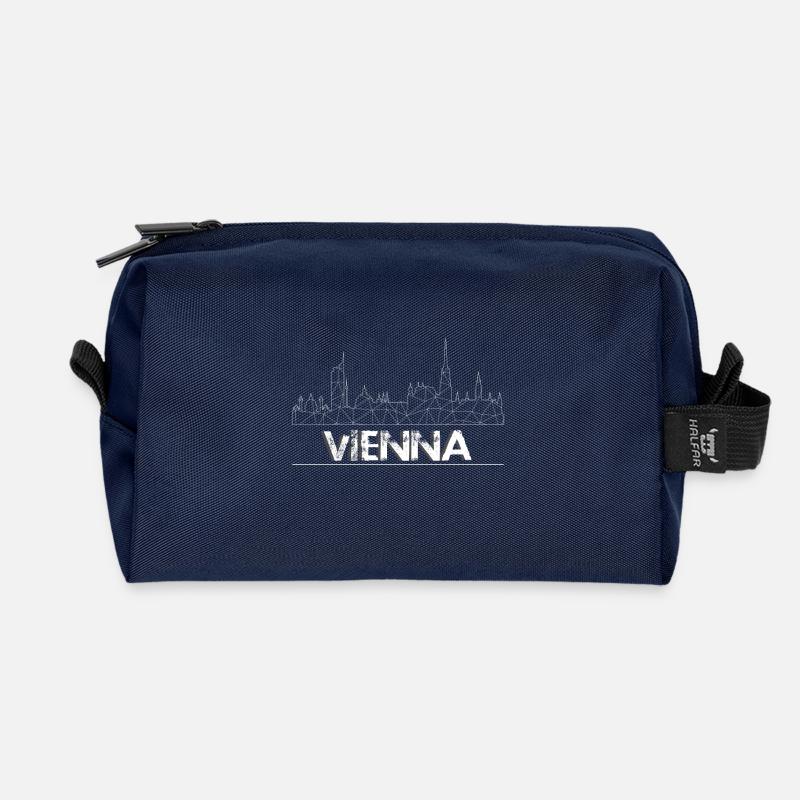 Skyline de Vienne - Trousse de toilette en tissu recyclé - marine