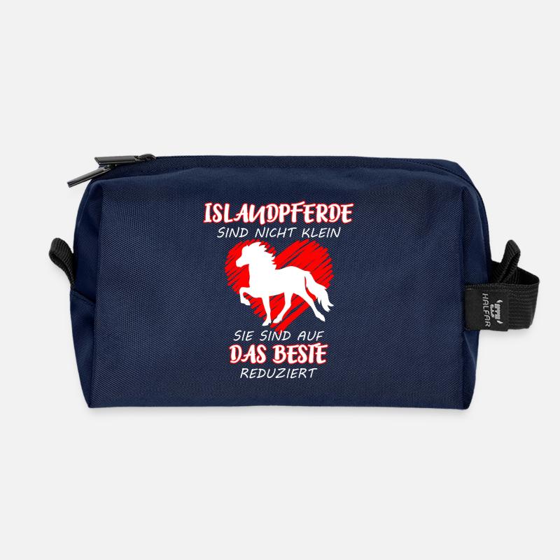Islandpferde sind nicht klein - Recycelte Kulturtasche - Navy