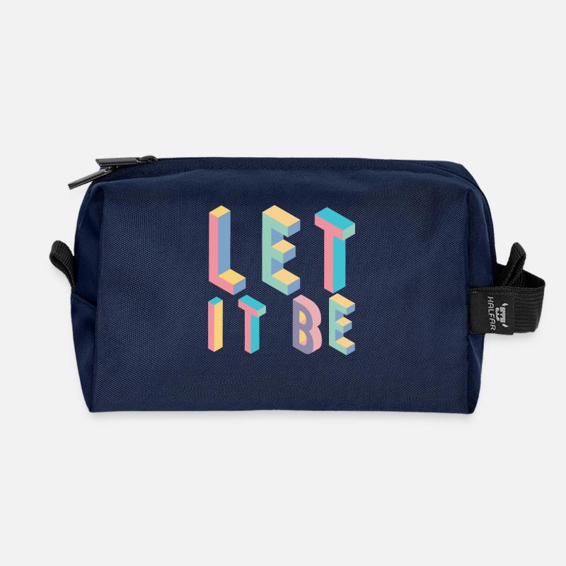 Lett it be,Typografie - Recycelte Kulturtasche - Navy