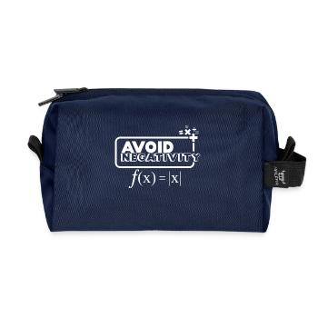 Évitez la négativité - cadeau drôle de Nerd de maths - Trousse de toilette en tissu recyclé - marine - Devant