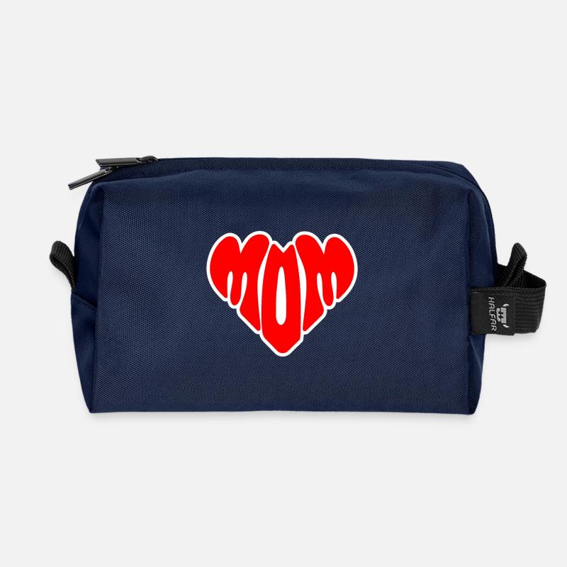 Ich liebe Mama - Muttertagsgeschenk - Recycelte Kulturtasche - Navy