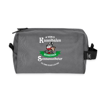 4 von 5 Kannibalen bevorzugen Sonnenanbeter - Recycelte Kulturtasche - Anthrazit - Vorne