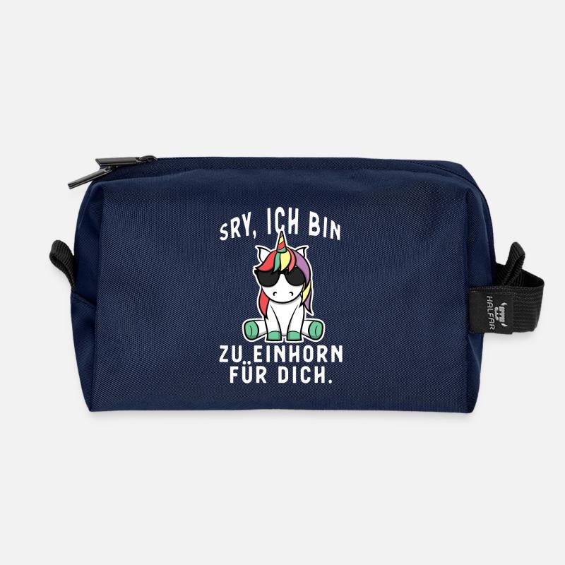 Einhorn ich bin zu Einhorn für dich Geschenk - Recycelte Kulturtasche - Navy
