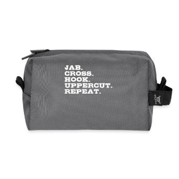 Jab Cross Hook Uppercut Martial Arts Boxing Gift - Recycled Toiletry Zip Bag - anthracite - Front