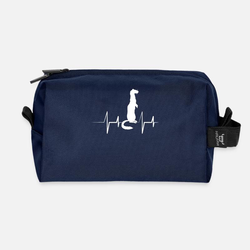 Frettchenfreund - Frettchen - Herzschlag - Puls - Recycelte Kulturtasche - Navy
