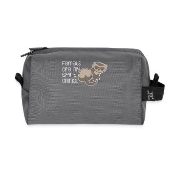 Frettchenfreund - Frettchen - Spirit Animal - Recycelte Kulturtasche - Anthrazit - Vorne