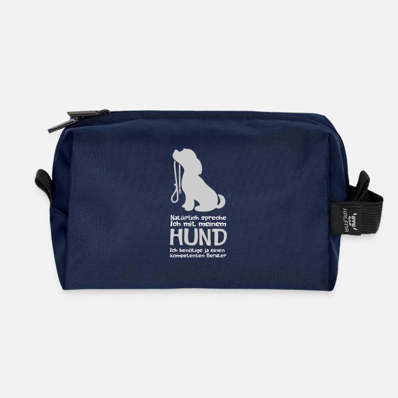 Hund - Recycelte Kulturtasche - Navy